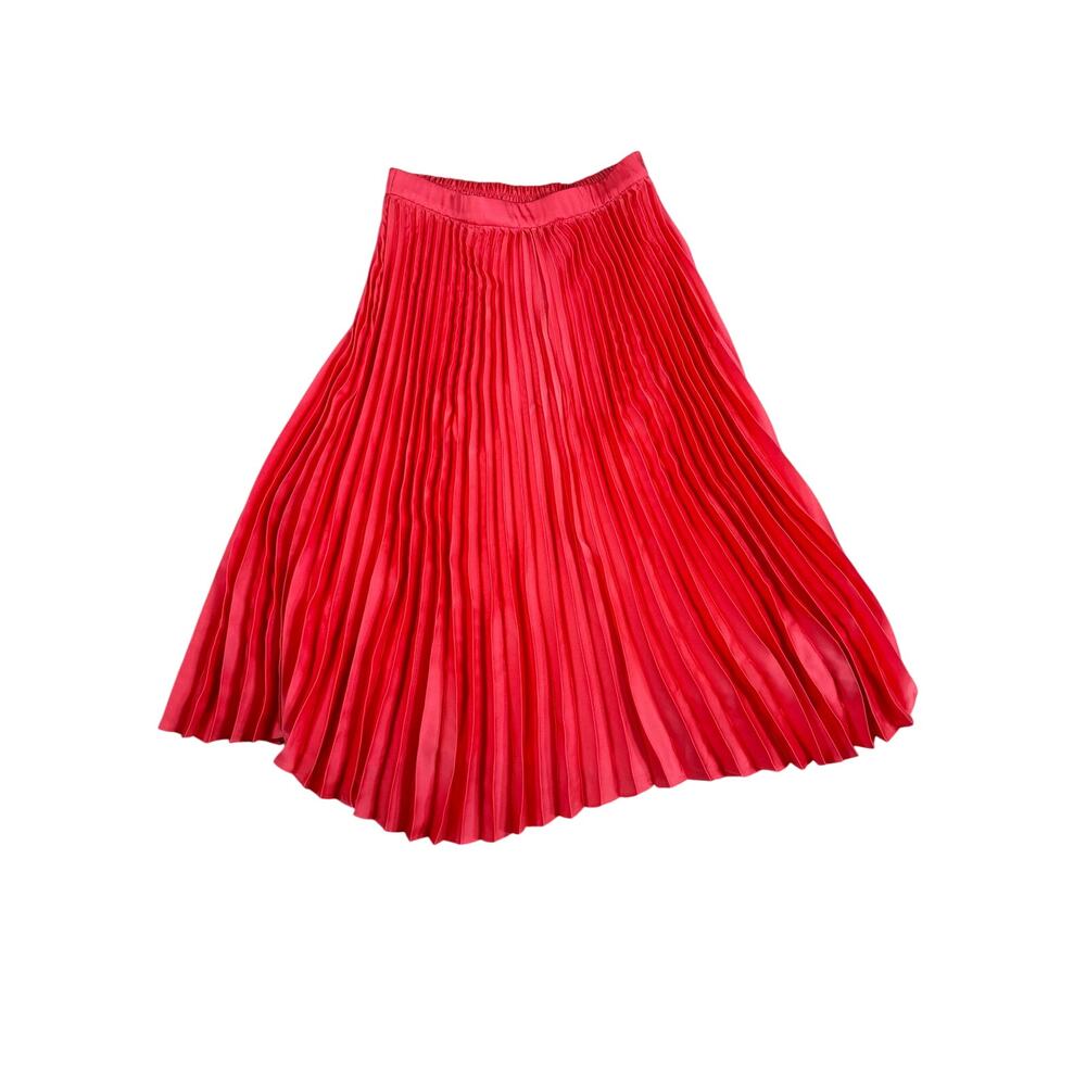 J.Crew Pleated Pull-On Midi Skirt Women's Medium in Pink